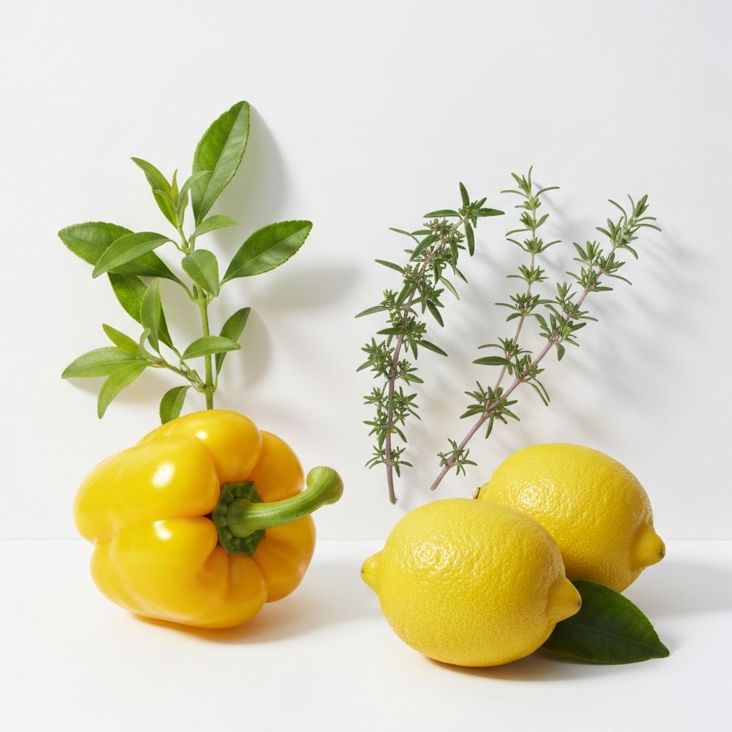 Limón y hierbas frescas